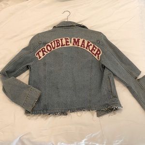 Distressed Denim Vintage TROUBLE MAKER jacket